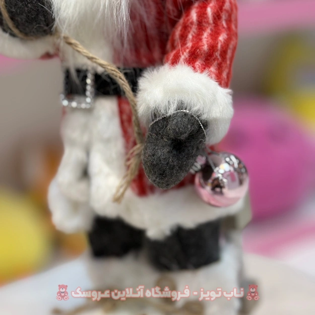 7 عروسک بابانوئل 30 سانت لباس راه راه