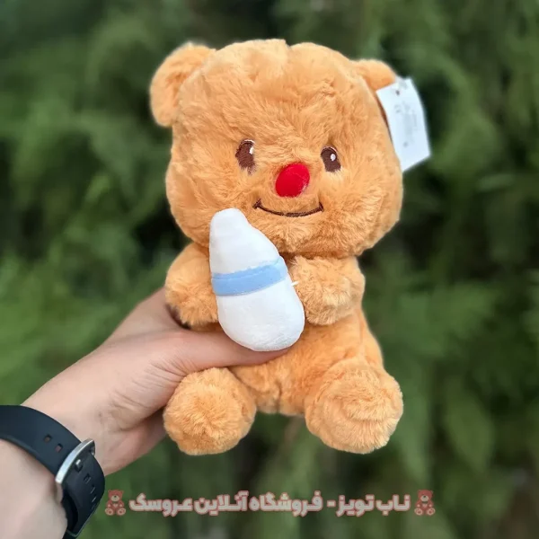 خرید عروسک خرس شیشه شیر به دست