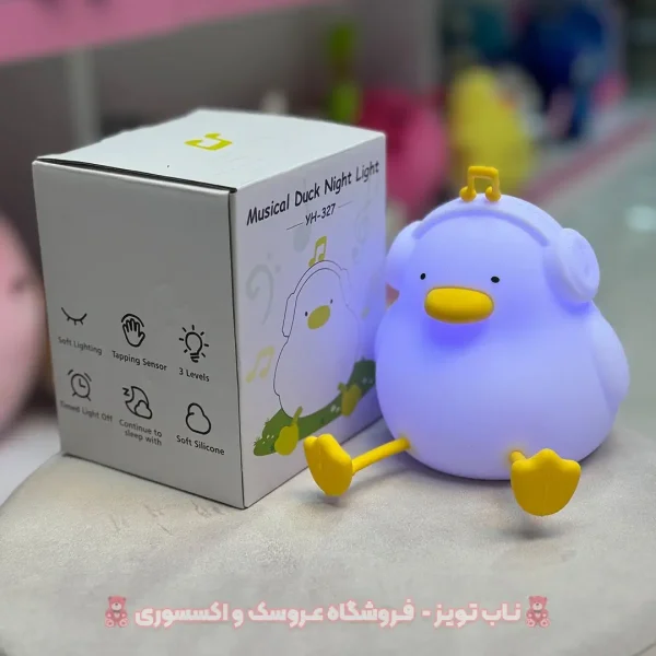 چراغ خواب سیلیکونی اردک هدفون دار - Image 3