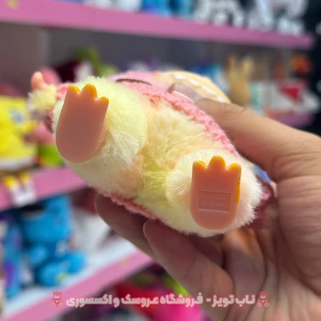 yellow-labubu-dress-3 عروسک لبوبو صورتی لباس بافت