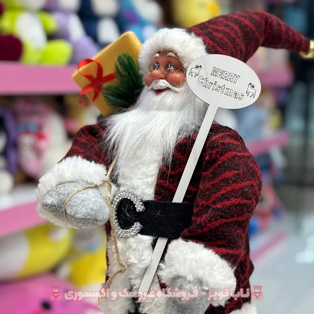 Santa-Claus-doll-50-3 عروسک بابانوئل 50 سانت لباس مشکی