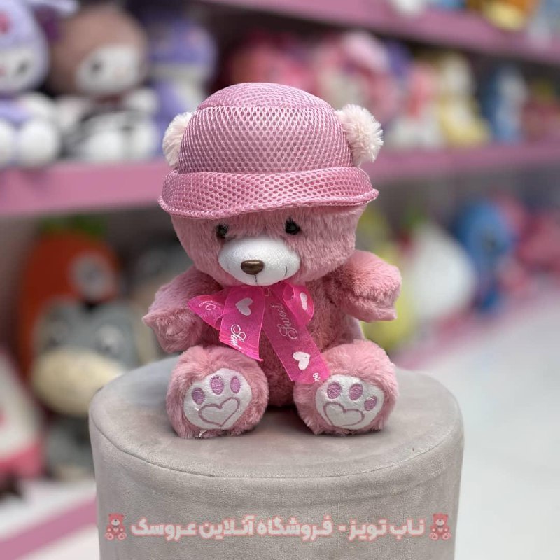 5974324127948540893 عروسک خرس کلاه دار صورتی